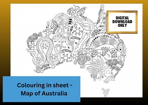 Aboriginal Australia Colouring Sheet, Printable Classroom Resource, Indigenous Colouring Page for Students, NAIDOC WEEK Activity, - Etsy Australia