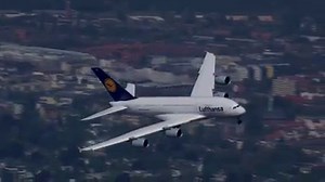 Gliding smoothly through the air, the A380 looks like a beautiful bird. Don't miss these beautiful Air-to-Air shots as the Green Giant takes off from Hamburg Airport and flies high above the city. | Lufthansa