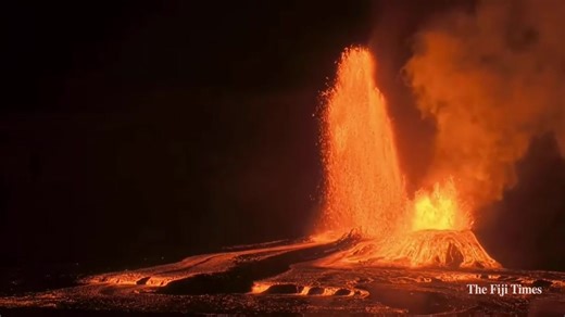 #WorldNews | Footage from the U.S. Geological Survey (USGS) showed Hawaii's Kilauea volcano spewing fountains of lava on Tuesday local time. The eruption was its 18th one since December 23, 2024. USGS said that lava erupted from both vents with maximum fountains from the south vent reaching over 600 feet (200 meters) high while those from the north vent remained below 200 feet (60 meters high). | The Fiji Times