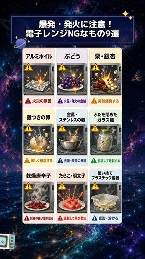 爆発・発火に注意！電子レンジNGなもの9選 #電子レンジ #電子レンジ注意 #火災予防