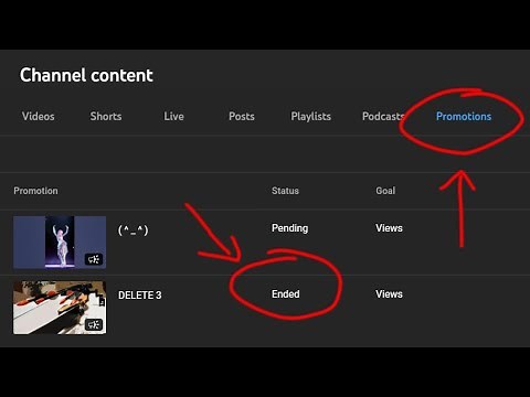 How to remove Ended Promotions in YouTube Studio