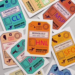 HNL Airport Code Luggage Tag Print | Honolulu Travel Art | Digital Download - Etsy