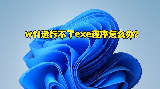 w11运行不了exe程序怎么办？