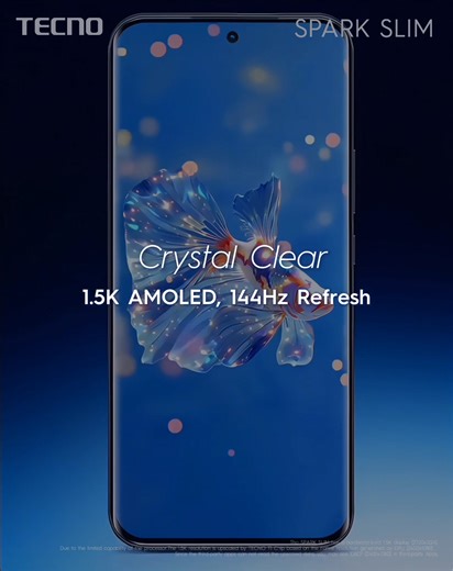 Smooth doesn’t mean flashy. It means feel. The SPARK SLIM features a stunning 120Hz AMOLED display — delivering crystal-clear visuals with buttery-smooth motion, so everything from your messages to your favorite videos feels effortless. It’s not about chasing the highest Hz. It’s about making every moment feel just right. With HD resolution and rich, true-to-life colors, this screen doesn’t just show content — it enhances it. Available now at all TECNO Exclusive Stores. | TECNO Mobile