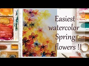 Easiest watercolor spring flowers for beginners | Learn to paint the easiest flowers