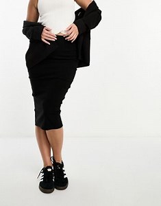 ASOS DESIGN Hourglass high waist midi pencil skirt in black | ASOS