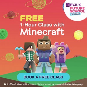 82 reactions · 20 shares | Your child is probably already spending hours playing Minecraft. Make that time more productive as they learn a new skill  Sign-up today and your 1st class is on us. | BYJU'S FutureSchool | Facebook