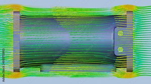 CFD simulation Computational fluid dynamics - Mechanical sleeve airflow simulation