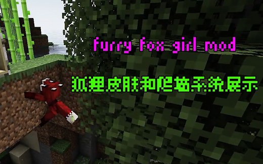 [我的世界]furry fox girl mod狐狸皮肤和爬墙系统展示（转载）