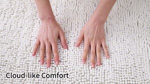 Yellow Bathroom Rugs 17"x24" - Plush Chenille Non-Slip Bath Mat - Absorbent, Washable, Soft and Thick Decor for Shower, Sink, Kitchen, Tub, Home Accessories