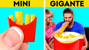 COMIDA MINI VS. GIGANTE || Recetas fascinantes que querrás probar || Comida rápida y postres: | Comida Genial