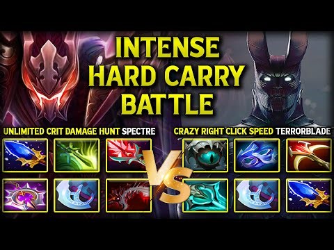 INTENSE HARD CARRY BATTLE | UNLIMITED CRIT DMG HUNT SPECTRE VS. CRAZY RIGHT CLICK SPEED TERRORBLADE