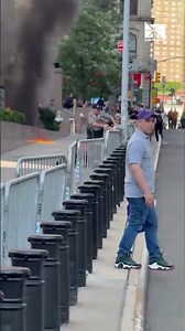 New video shows suspect tossing object into fire outside NYC federal building