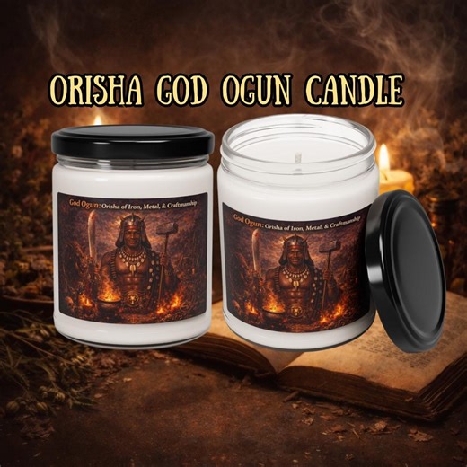 Orisha Ogun Candle | Strength, Protection & Breakthrough Power, Hoodoo Ritual Soy Candle - Etsy