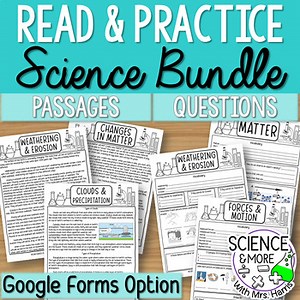 Science Reading Passages and Practice Worksheets (Print & Digital)
