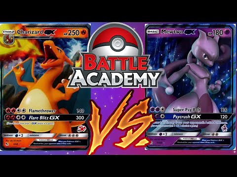 POKEMON TCG BATTLE ACADEMY CHARIZARD DECK VS MEWTWO DECK