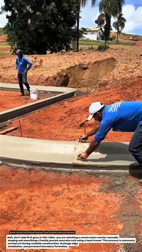 Manual Concrete Curb Finishing Using Hand Trowel | Roadside Construction Education.