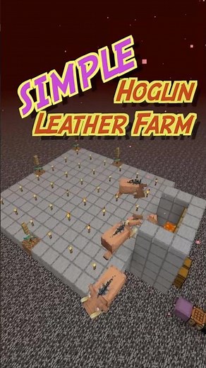 SIMPLE Hoglin Leather Farm🐽#minecraft #minecraftshorts #minecraftfarm #hoglinfarm