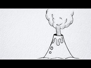 Easy Volcano Drawing Step by Step for Beginners 🌋