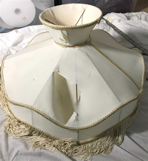 Lamp Shade Custom Silk Fabric Hand Sewn Before and After - Etsy
