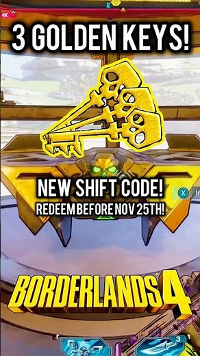 Borderlands 4 New SHiFT Code for 3 Golden Keys Redeem this Fast! 😮