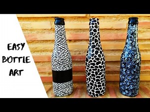 How to paint glass bottles with acrylic paint | Bottle painting ideas acrylic | Bottle painting