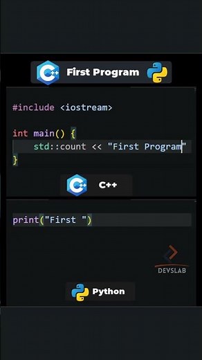 Python vs C++ | Simple Program | What you prefer? 😮 #coding #webdev #programming