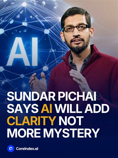 Google CEO Sundar Pichai says AI will add clarity not more mystery #google #interview #ceo #trendingreels #technews #ai #googleai