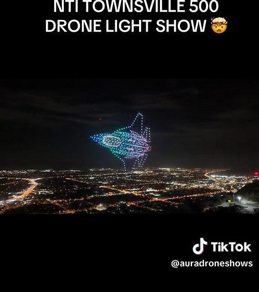 Night 1 of our Townsville @Supercars Drone Show was a massive success! 🔥 Missed it? We’re lighting up the sky again tonight after the Supercars podium (~6:40pm) – weather permitting. 👀 Look up towards Castle Hill for a show like no other. Follow @auradroneshows for all the latest updates 🌟 #Townsville500 #DroneShow #AuraDroneShows #NTITownsville500 #townsville #qld #castlehill
