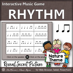 Interactive Rhythm Game Eighth Notes Quarter Notes Nature Reveal Secret Picture