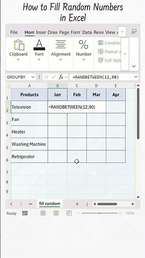 How to Fill Random Numbers in Excel #excel