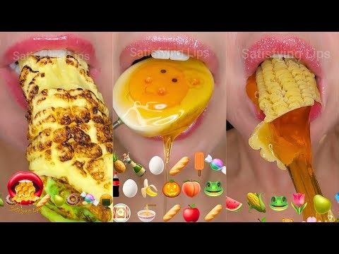 30 Minutes Of ASMR Satisfying Eating Emoji Food Challenge
