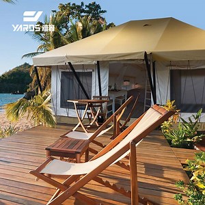 [Hot Item] China Tc Canvas Square Shape Glamping Safari Tent with Wood Structure