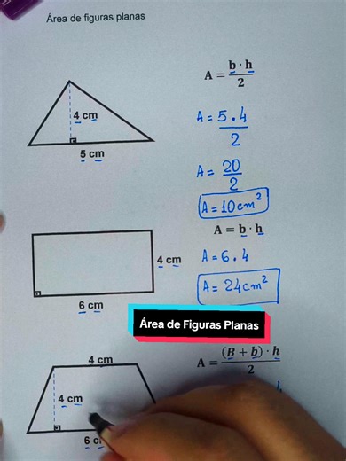 Área de figuras planas #matematica #matematicabasica #estudar #aprender