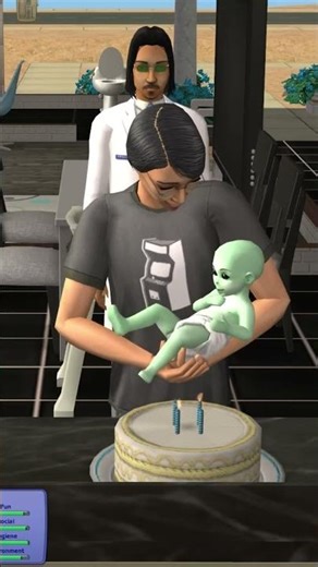 It’s our Alien Baby’s birthday in The Sims 2! #TheSims #TheSims2 #Sims #Sims2 #RetroGaming