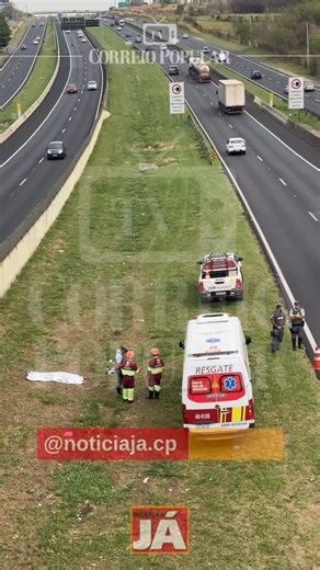 Wagner Souza | Barba Azul on Instagram: "🚨VÍTIMA FATAL: Homem é atropelado na Rodovia Anhanguera km100 nesta manhã de sábado(4) no Jd Eulina em Campinas. O motorista que atropelou fugiu sem prestar socorro. A equipe de socorrista esteve no local mas a vítima não resistiu aos ferimentos. Até o momento a vítima não foi identificada."