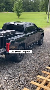 Black looks good on you! Custom dog box. Tundra box, triple storage, removable side vents with storage tracks, stainless latches, blacked out, all aluminum, all welded. Email osboxes@wall2wallfab.com for quotes. | Old South Dog Boxes