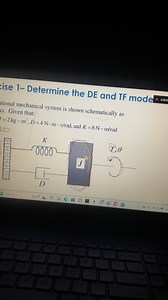 Determine the Differential Equation (DE) and Transfer Function ... | Filo