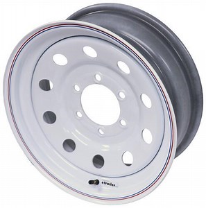 Vesper Steel Modular Trailer Wheel - 16" x 6" Rim - 6 on 5-1/2 - White Taskmaster Trailer Tires and