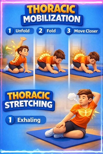 Thoracic Mobilization Exercise step by step 💪