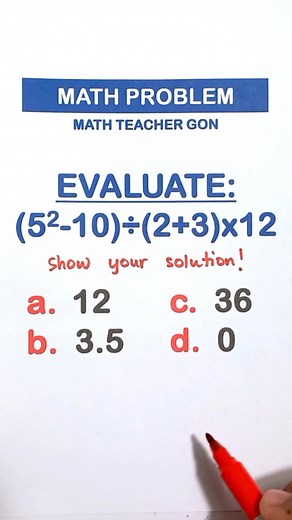 Try this MATH PROBLEM‼️📝 #basicmath #mathematics #MathTutor #teachergon #math #mathreview | Ako si Teacher Gon