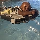 Mambobaby Float with Canopy Non Inflatable Baby Pool Float Upgraded Tail Toddler Baby Float with Removable Sun Canopy Safety Swim Float No Flip Over for Age 3-24 Months, Earth Blue