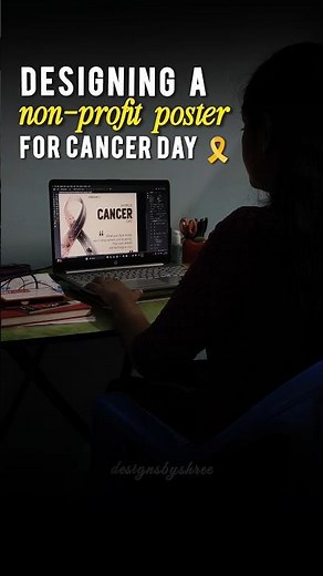 🎗️ Non-profit Poster design for World Cancer day 🤍 #cancer #ytshorts #cancerawareness #trending