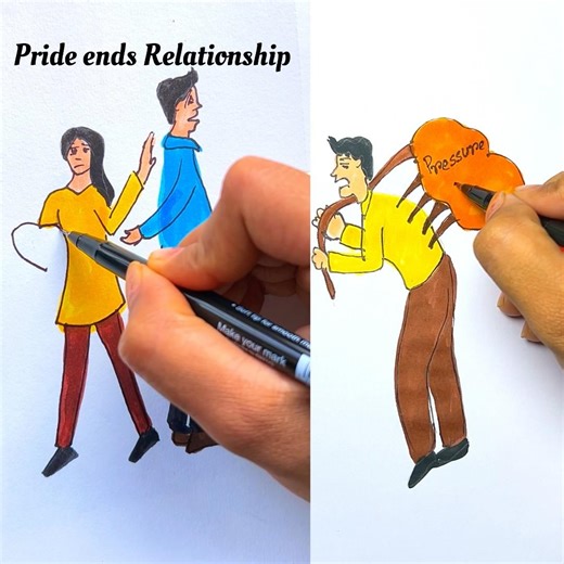 2 Types of sad short story #shorts #art #craft #drawing