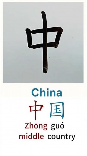 How to Write China in Chinese Language Zhongguo 中国 in Chinese Characters Handwriting