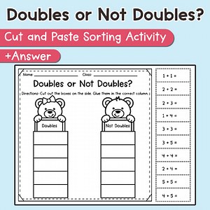 Doubles or Not Doubles? Cut and Paste Sorting Activity – Fun Math Practice