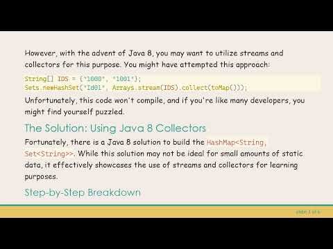 Building a HashMap String, Set String in Java 8 with Collectors