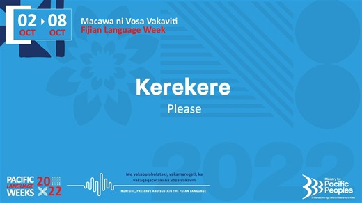 1.3K views · 16 reactions | Today's word of the day is kerekere. Kerekere means 'please'! Start Fijian Language Week on a good note by using this word in a sentence. #FijianLanguageWeek2022 | Ministry for Pacific Peoples | Facebook