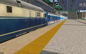 TRS12中国南部线路新老镇站拍车——狮子双层特快进站 trainz12