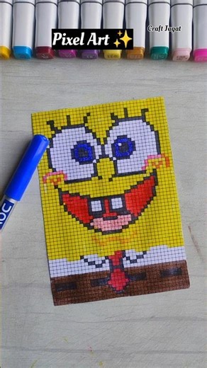 😄 Happy SpongeBob in Pixels #pixel #pixelart #spongebob #tutorials